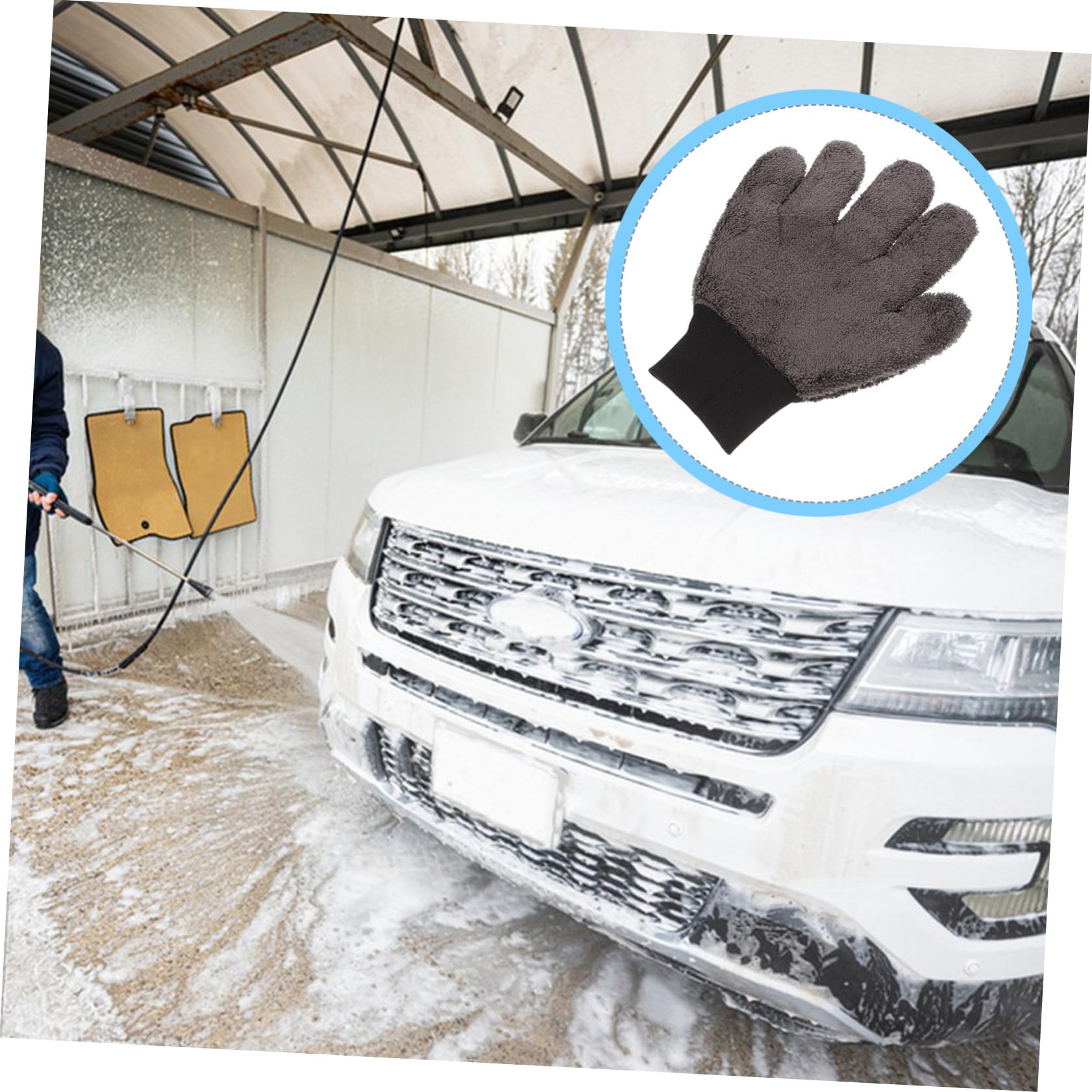 GLEAVI 5pezzi Guanto Per Lavaggio Auto Microfibra Guanto Pulizia Versatile Per Interni Ed Esterni Lavabile e Resistente Ottimo Per Superfici Domestiche e Veicoli