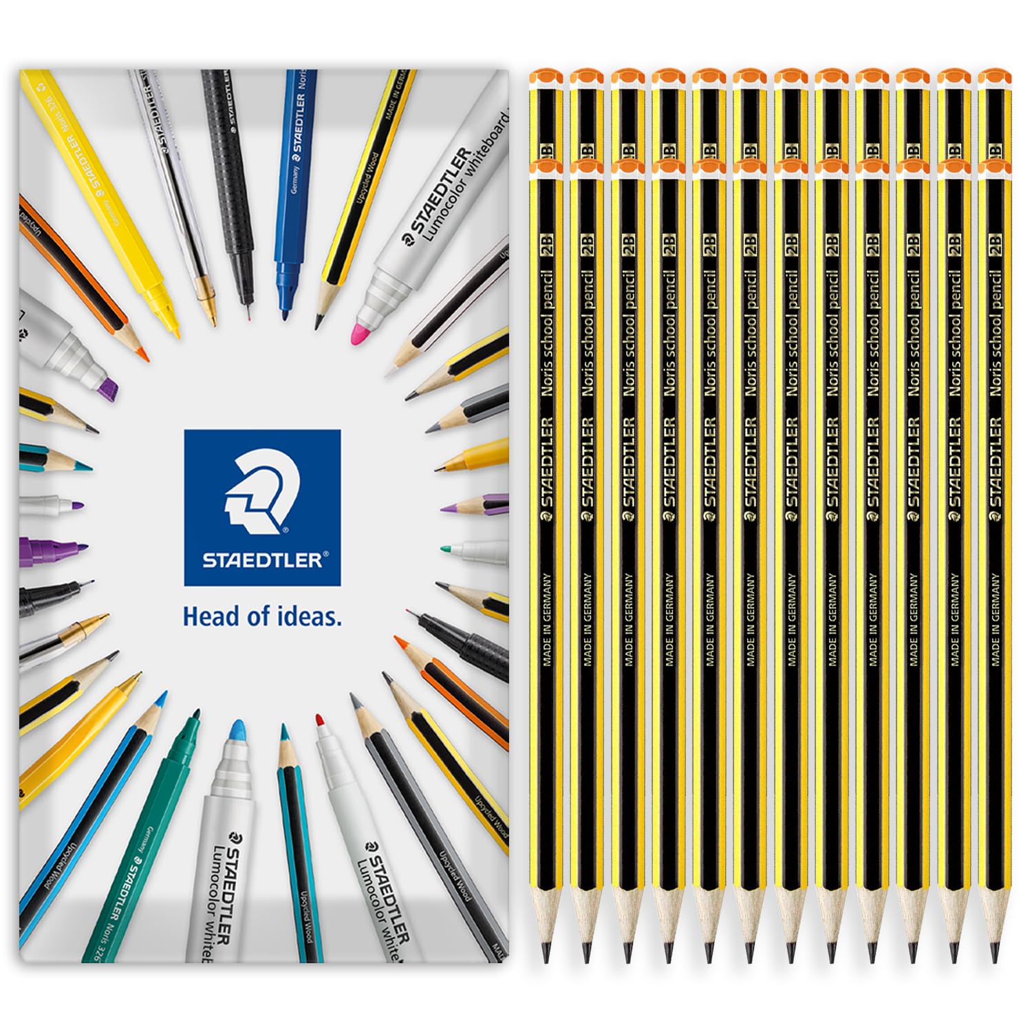 STAEDTLER 121 Noris School Pencil - Break Resistant Leads - Class Pack of 24 Pencils in Envelope Gift Packaging (Grade 2B)