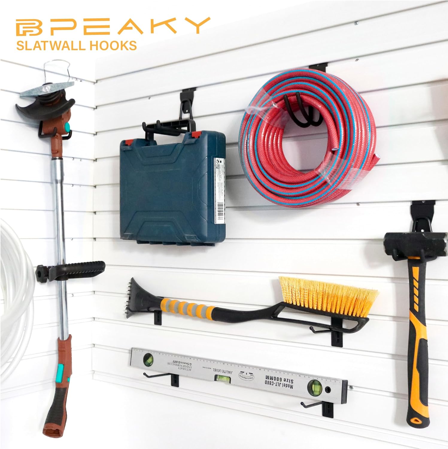 36-PC Multi Sizes Slatwall Hooks, Slatwall Accessories, Slat Wall Accessory, Slat Wall Hanging Hooks and Hangers (Extra 2 Fasteners)