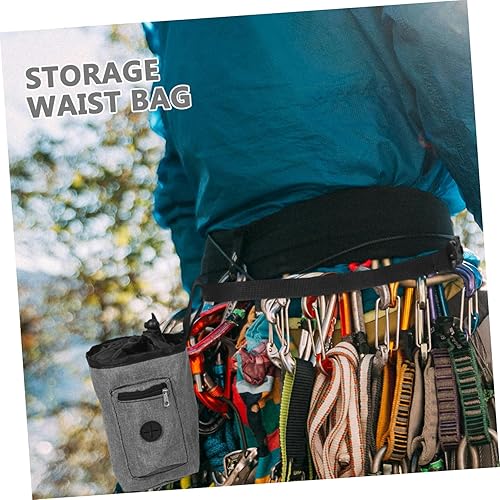 Miniatura 7 de VICASKY Bolsa de tiza bouldering gris con cinturón antideslizante para escalada en roca, senderismo, gimnasio, entrenamientos para levantamiento de