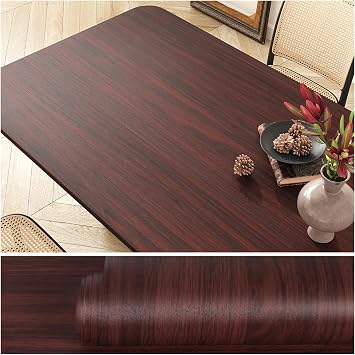VEELIKE Thick Mahogany Wood Contact Paper Peel and Stick Countertops Contact Paper Waterproof Wood Wallpaper for Table Furniture 15.7x118 Self Adhesive Woodgrain Cabinet Vinyl Wrap for Kitchen