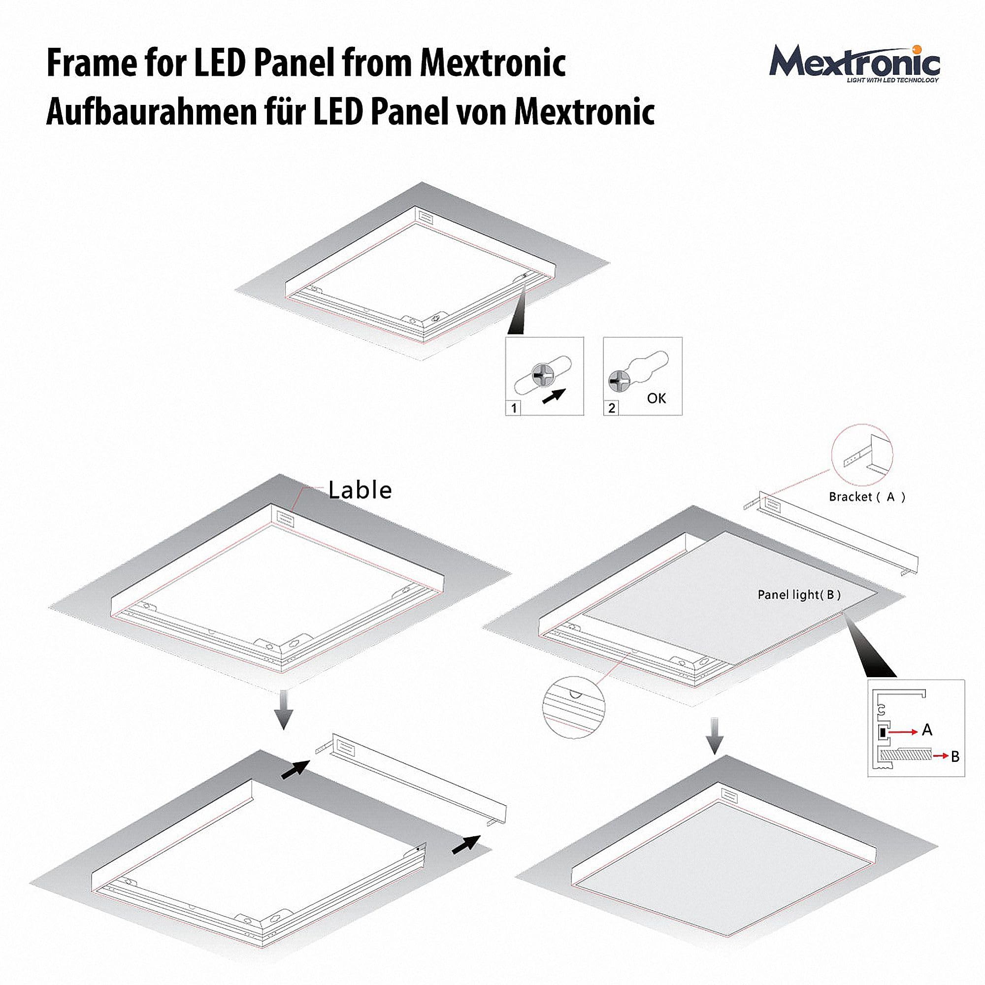 Aufputzrahmen W1062-2 für 62x62 LED PANEL Aufbau Anbau