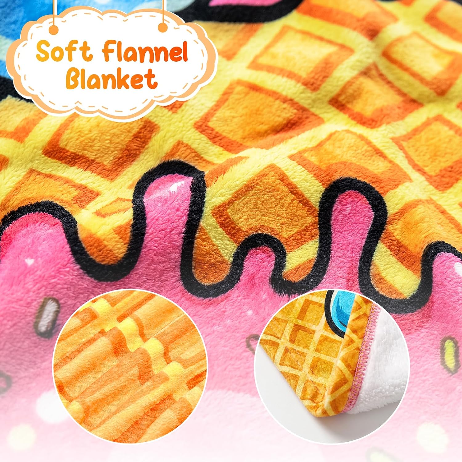 Softball Blanket Ice Cream Pink Throw Blanket Gift 50''x60''