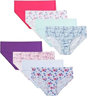 girls Organic Underwear, Brief & Hipster, Toddler & Girl Sizes, Pure Comfort Organic 100% Cotton Panties, 8-pack