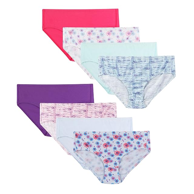 Hanes Girls Organic Underwear Brief Hipster Toddler Girl Sizes Pure Comfort Organic 100 Cotton Panties 8-pack