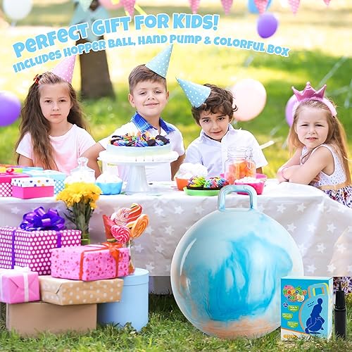 Miniatura 5 de Upper Rider Pelota de tolva de nubes para niños, pelota inflable de 18 pulgadas con asa, juguetes inflables de salto para niños y niñas de 3 a 8