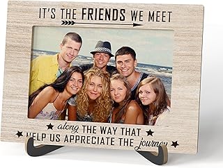 Best Friends Gifts - Friendship Wooden Tabletop Picture Frame With Stand - Birthday Christmas Gifts For Friend Soul Sister -Display Photo Insert 4x6 Picture Frame -A47