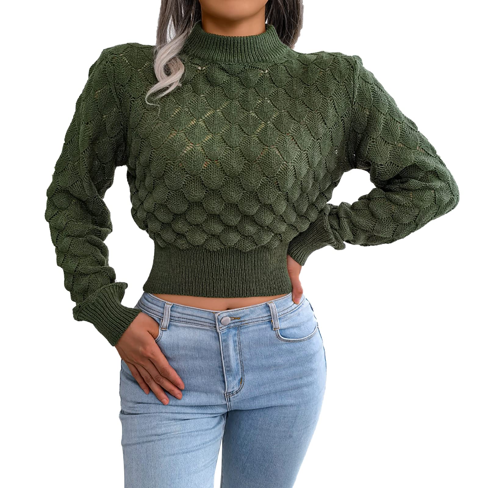 Damski sweter z okrągłym dekoltem sweter z długim rękawem bluza na co dzień sweter oversize jednolity kolor dzianinowy sweter topy