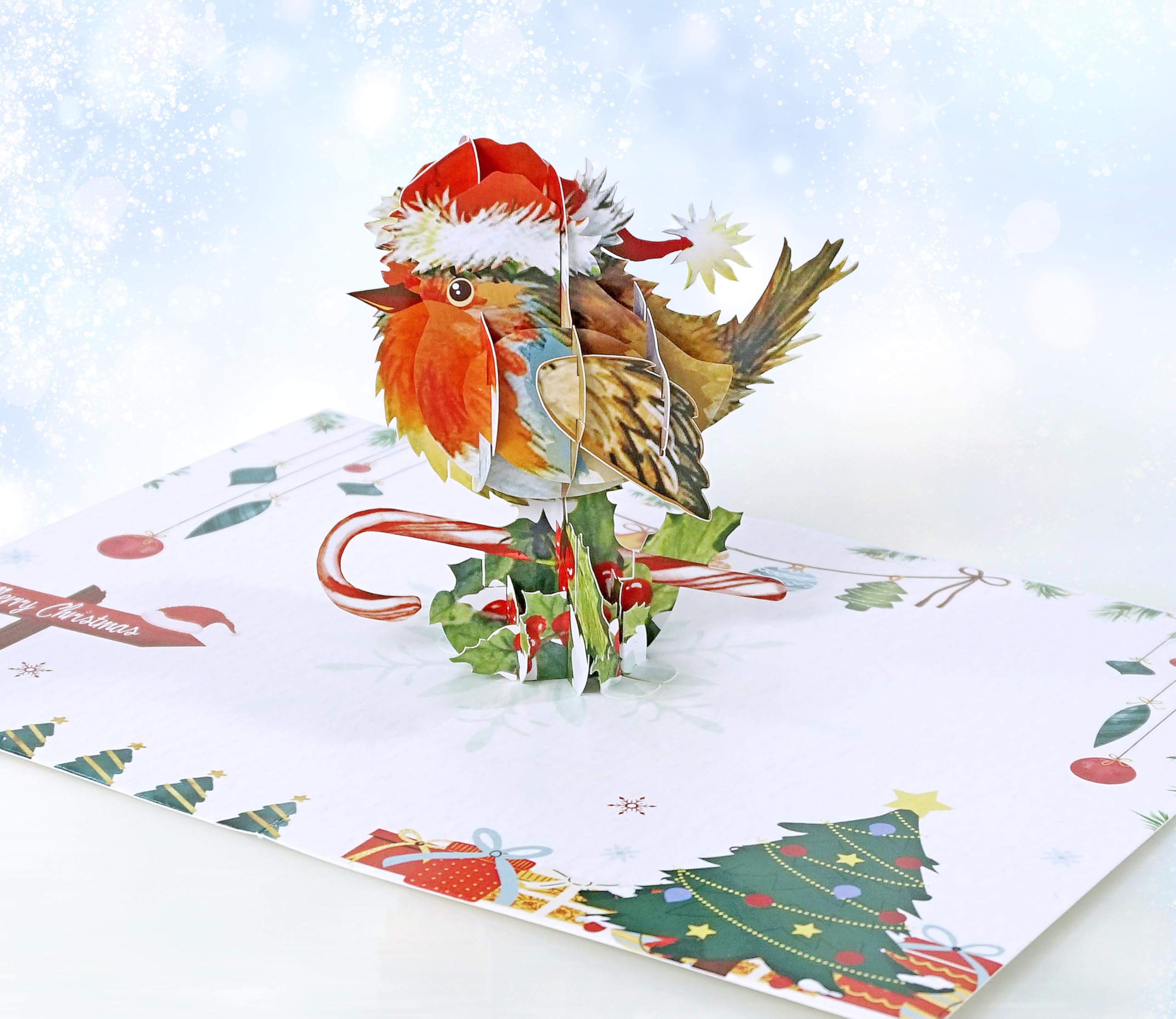 Tracks Publishing Biglietto Di Natale – Pettirossi Sulla Neve – 176x126 Mm, Ecologico, Con Busta
