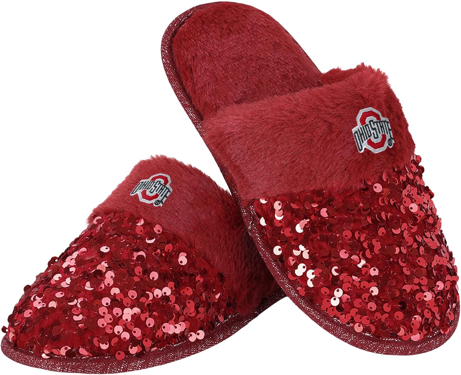 FOCO Women's NCAA College Team Logo Ladies Sequin Fashion Slippers