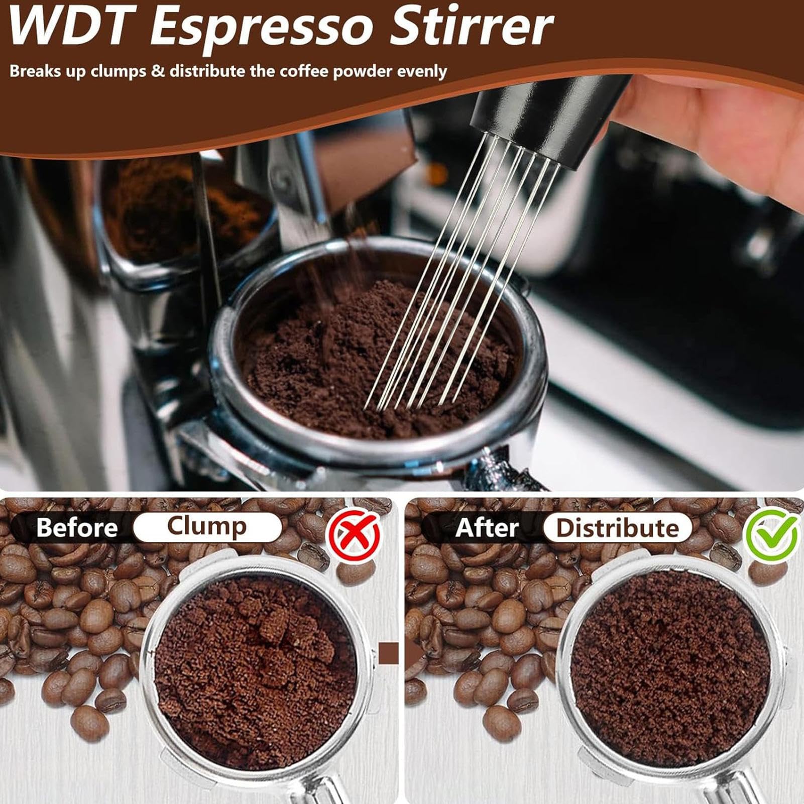 Zestaw Akcesoriów do Espresso Distributor do Kawy | 51 mm Akcesoria do Espresso do Domu Kuchni Apartamentu Kawiarni Baru dla Entuzjastów