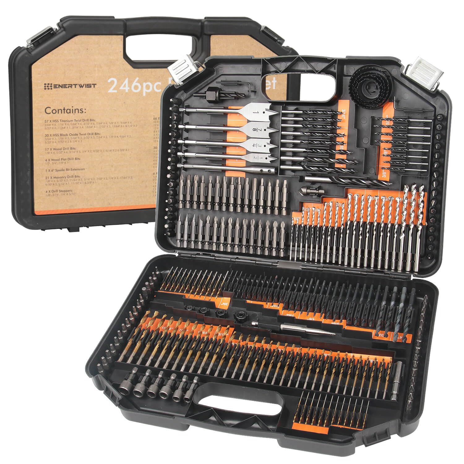 ENERTWIST 246PC Drill Bit Set - Ultimate DIY Tool -1 ENERTWIST 246PC Drill Bit Set - Ultimate DIY Tool -1