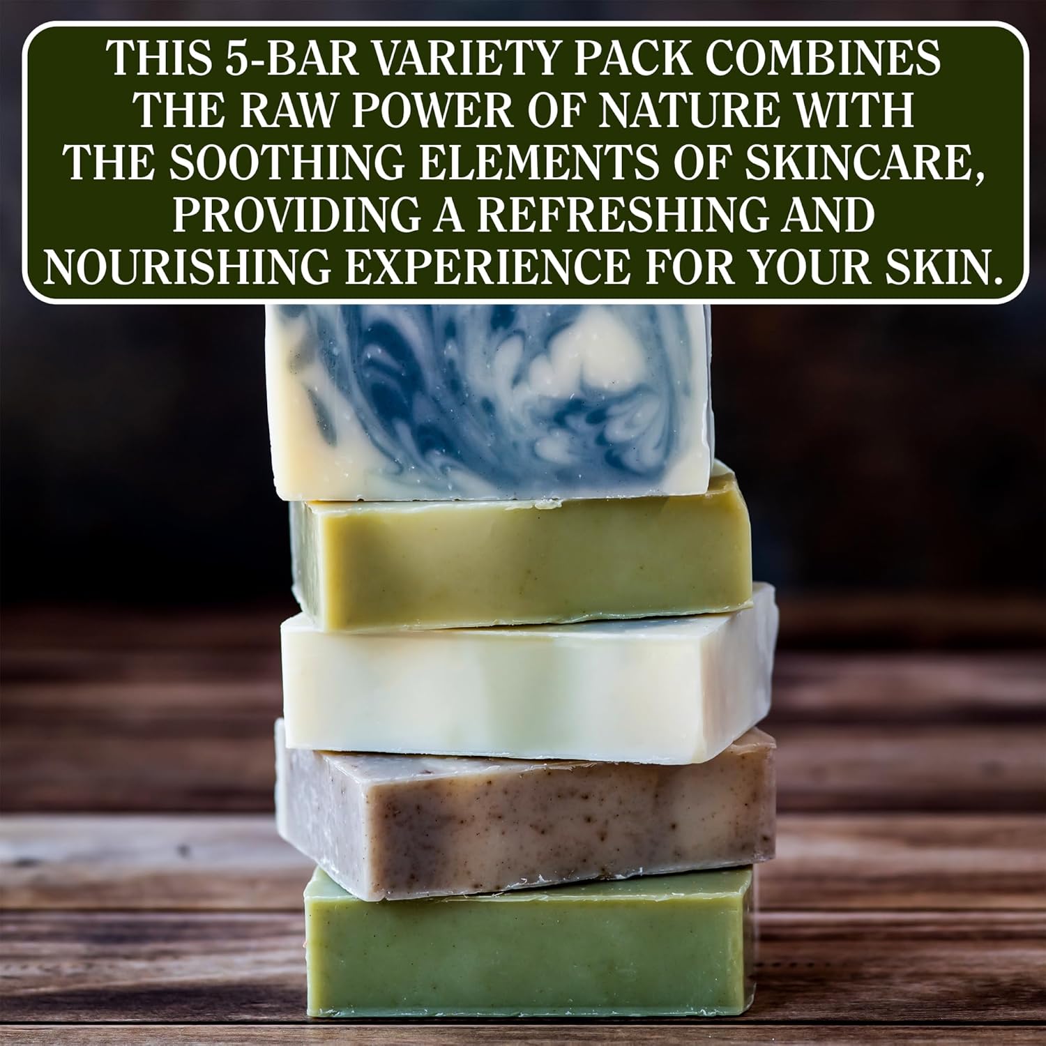 CompassSoap Natural Soap for Men | Skin-Friendly, Hand Made Soap Bar Gift Set | Best Exfoliating and Cleansing Bar Soap for Men | 5 Oz. Variety Pack of 5