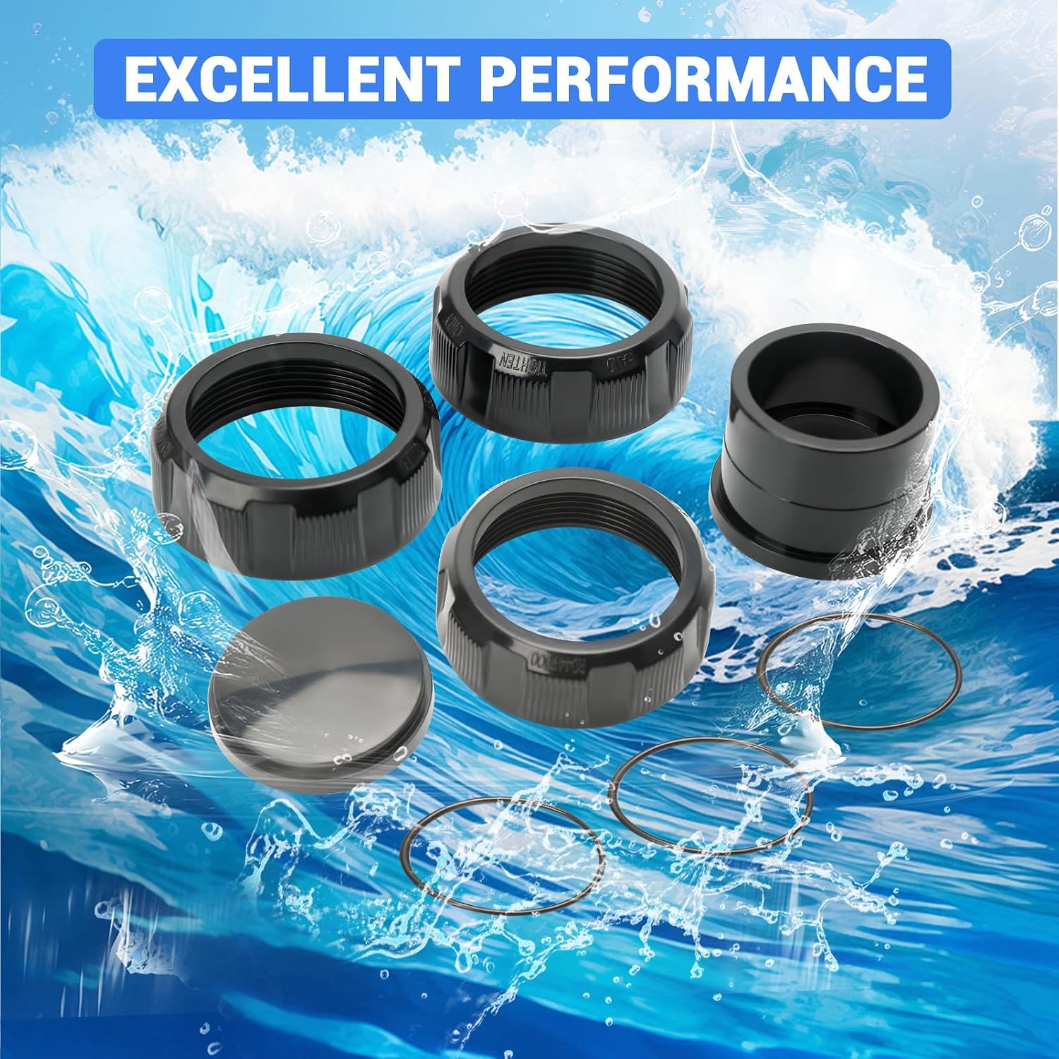 R0449000 Tail Piece Kit 2'' × 2.5'' Compatible with Zodiac Jandy PlusHP, WaterFeature, MaxHP Series LRZE LRZM Models Pool/Spa Heaters and Pumps