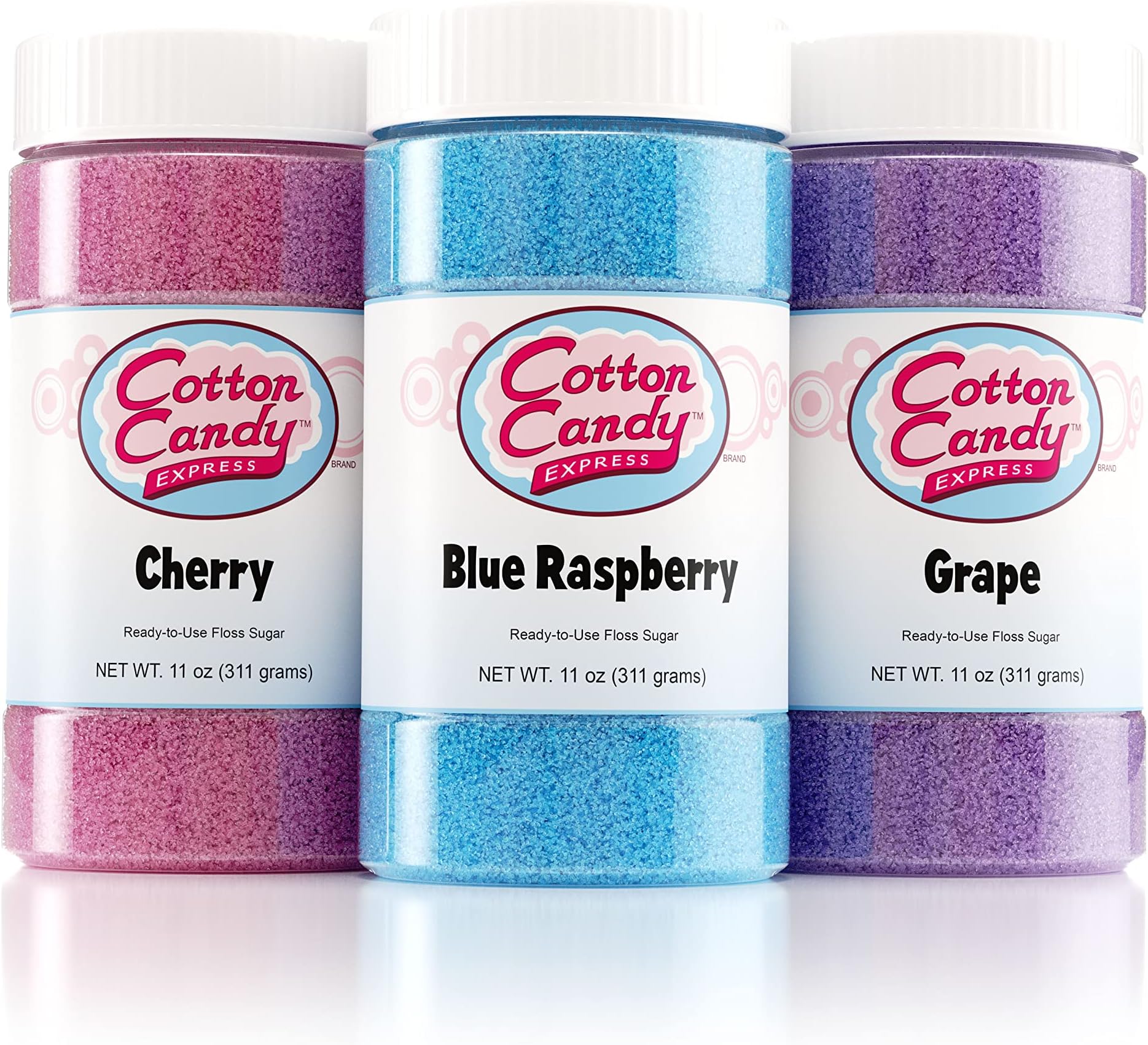 Cotton Candy Floss Sugar Blue Raspberry, Pink Vanilla