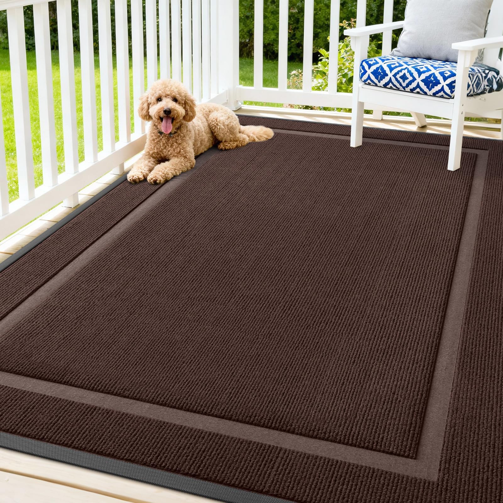 OLANLY Front Door Mat Outside 71x47, All-Season Heavy-Duty Rubber Doormat