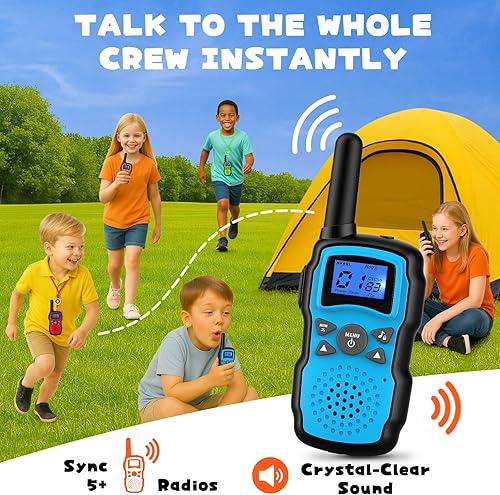 Miniatura 5 de Wishouse Walkie Talkies recargables para niños y adultos de largo alcance, regalo de cumpleaños de Navidad para niños y niñas de 3, 4, 5, 6, 7, 8,
