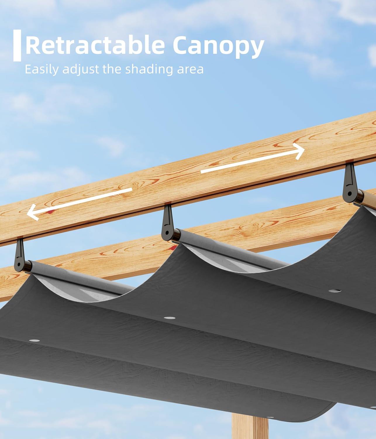 Detail of retractable canopy mechanism