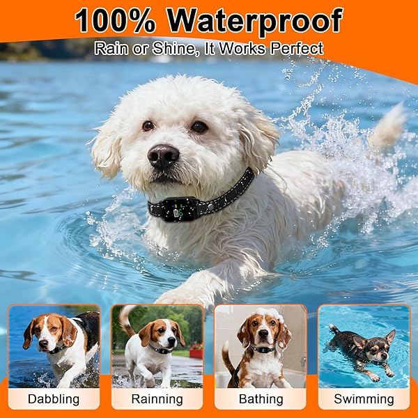Dog Bark Collar, Bark Collar for 5-60LBS Small & Medium Dogs, IPX7 Waterproof Rechargeable Training Bark Collar, Anti Barking Collar with 3Modes, 5 Beep & 7-Level Sensitivity(Black) - 3