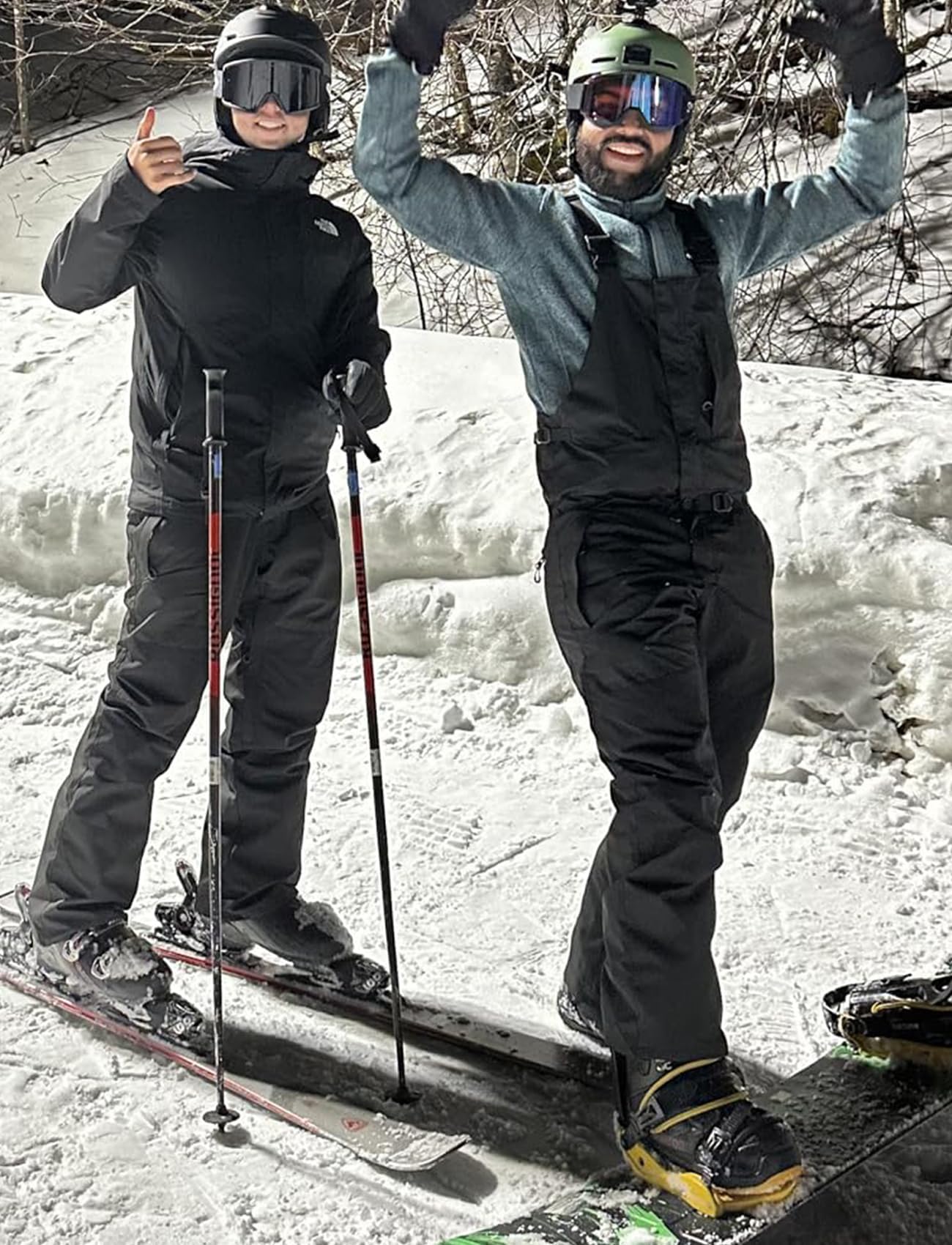 GSOU SNOW Herren Ski Bib Latzhose Skihose Snowboardhose - Multi Pockets Leicht Wasserdicht Winddicht Atmungsaktiv Warm