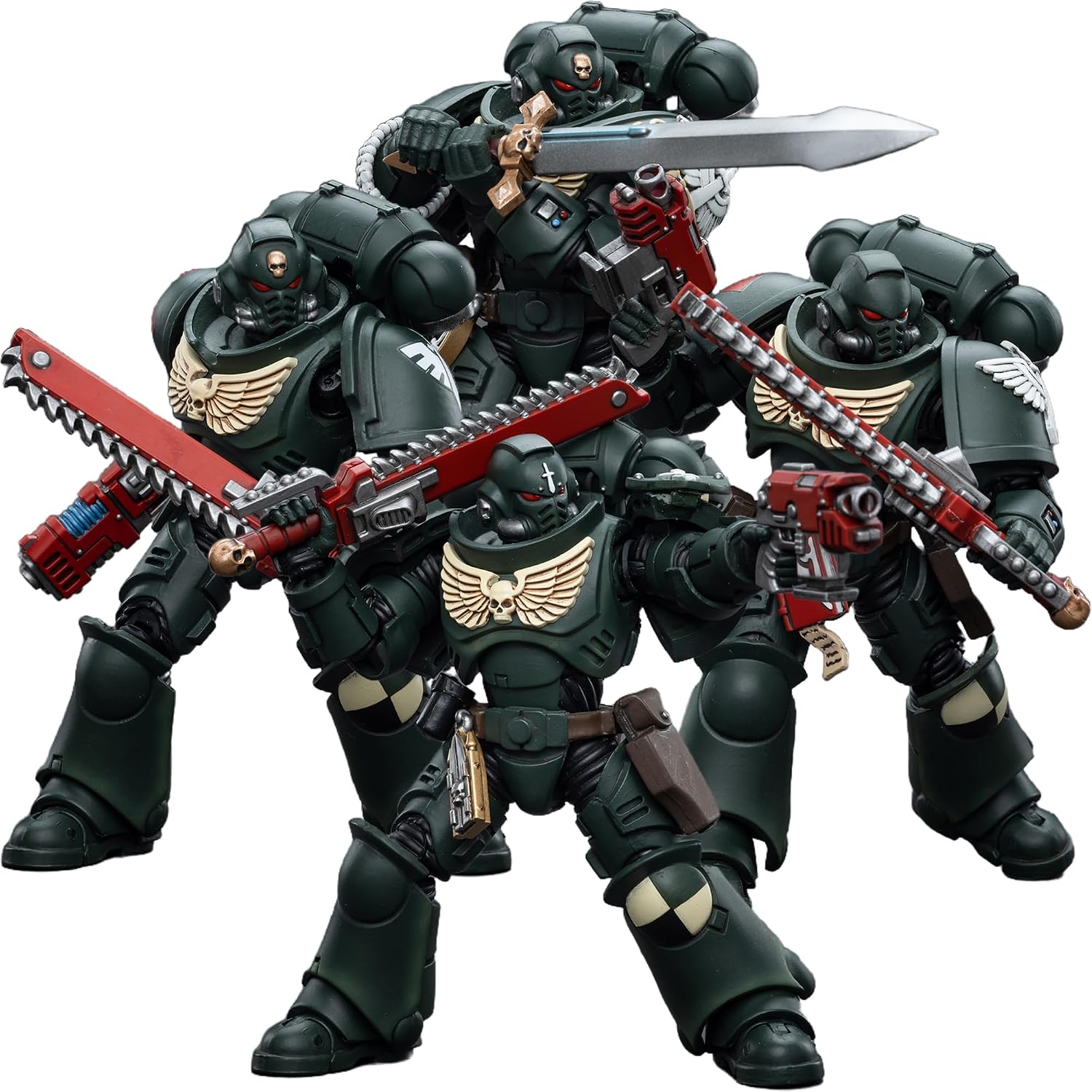 JOYTOY 1/18 Action Figures - Warhammer 40,000 Dark Angels Intercessors Nadael,Rakiel,Asharr,Caslan - 4PCS/5‘’,Classic Character,Collectible,Age 15 and Above