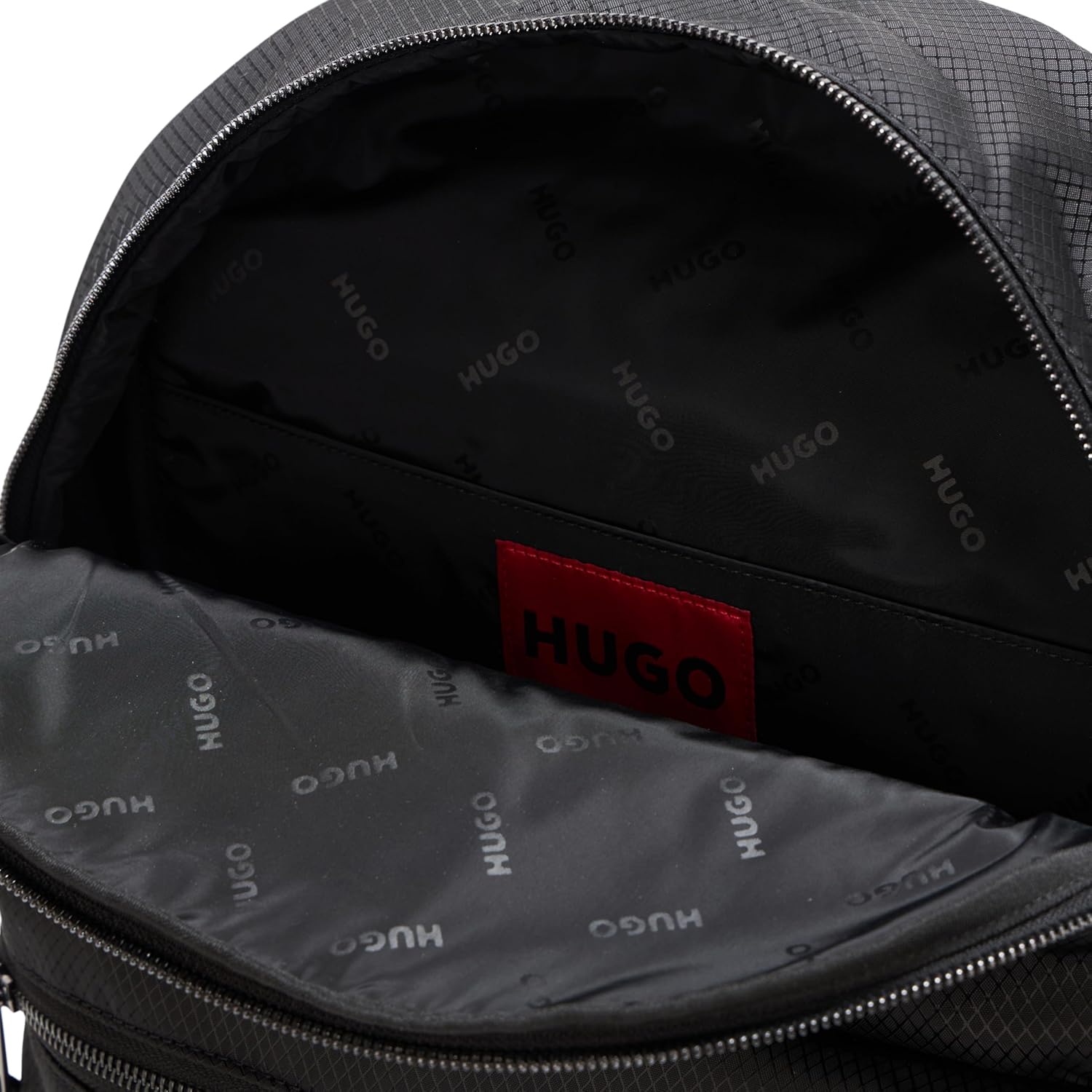 HUGO, Malick Big Logo Nylon Backpack, outer space black, One Size - Image 4