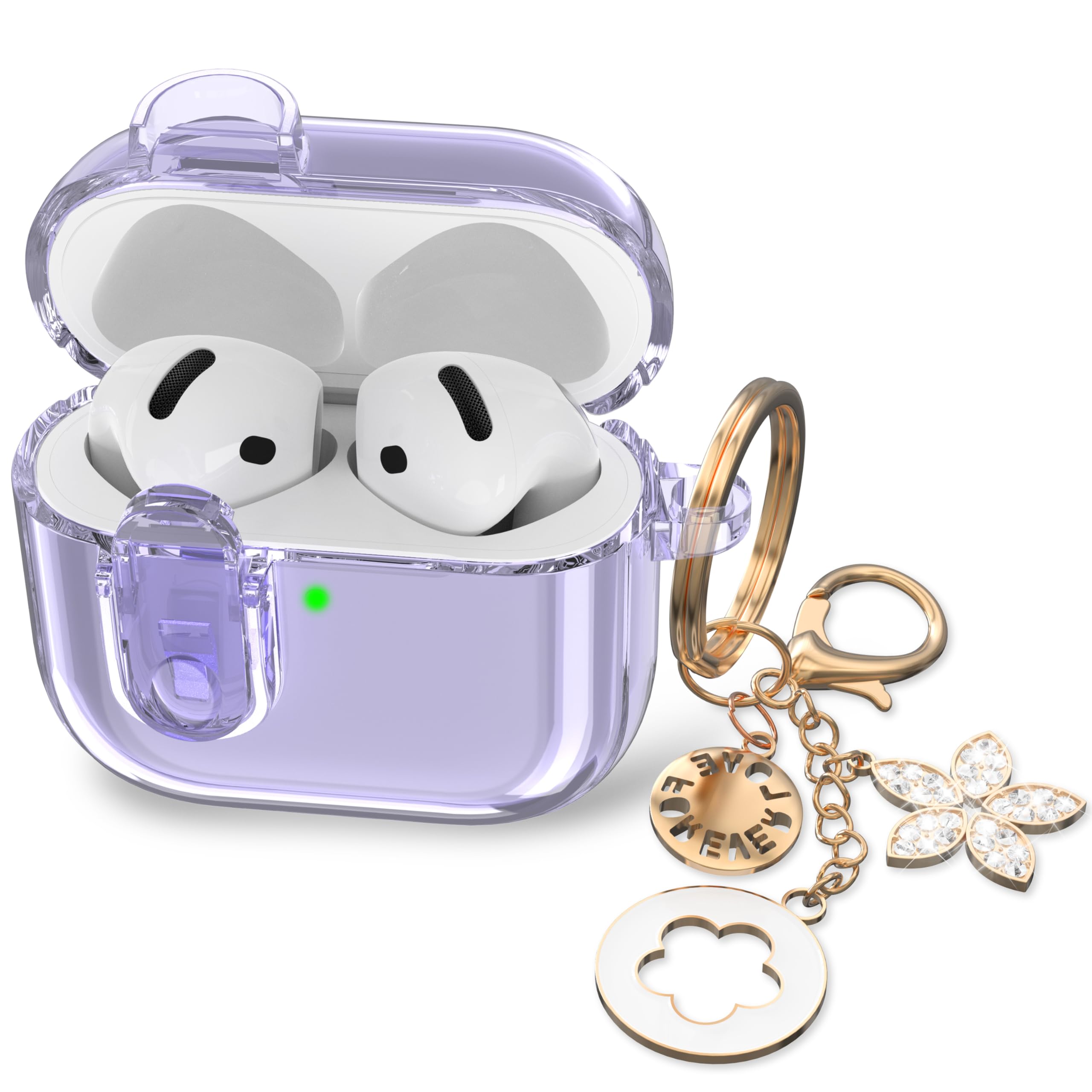 RFUNGUANGO Compatible with Airpods 2nd /1st Case,Automatic Pop-up with Safety Lock Clip, Full Body Shockproof Hard Case with Keychain Compatible with AirPods case,starry sky — view 48