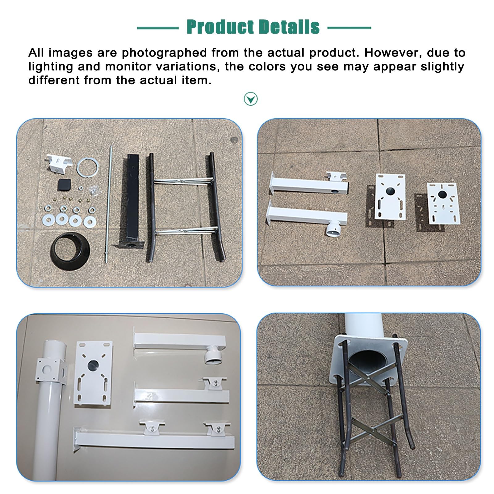 YXXSDP Soporte Camara tapo Poste de vigilancia de Seguridad Blanco, Soporte de cámara de Acero galvanizado Personalizable, Soporte de Varilla Universal Resistente a la corrosión(3.5m/11.5ft)