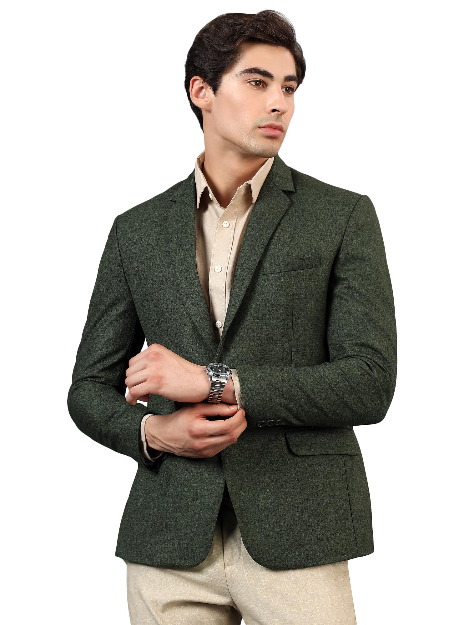 rb rajniti blazer Men's Pinstripe Double-Breasted Blazer, Slim Fit, Notch Lapel, Formal-picture-33