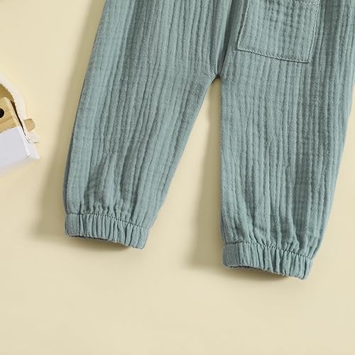 Miniatura 7 de Pantalones de harén para niños y niñas, cintura elástica, bolsillo frontal, básicos, largos, pantalones deportivos casuales para bebé