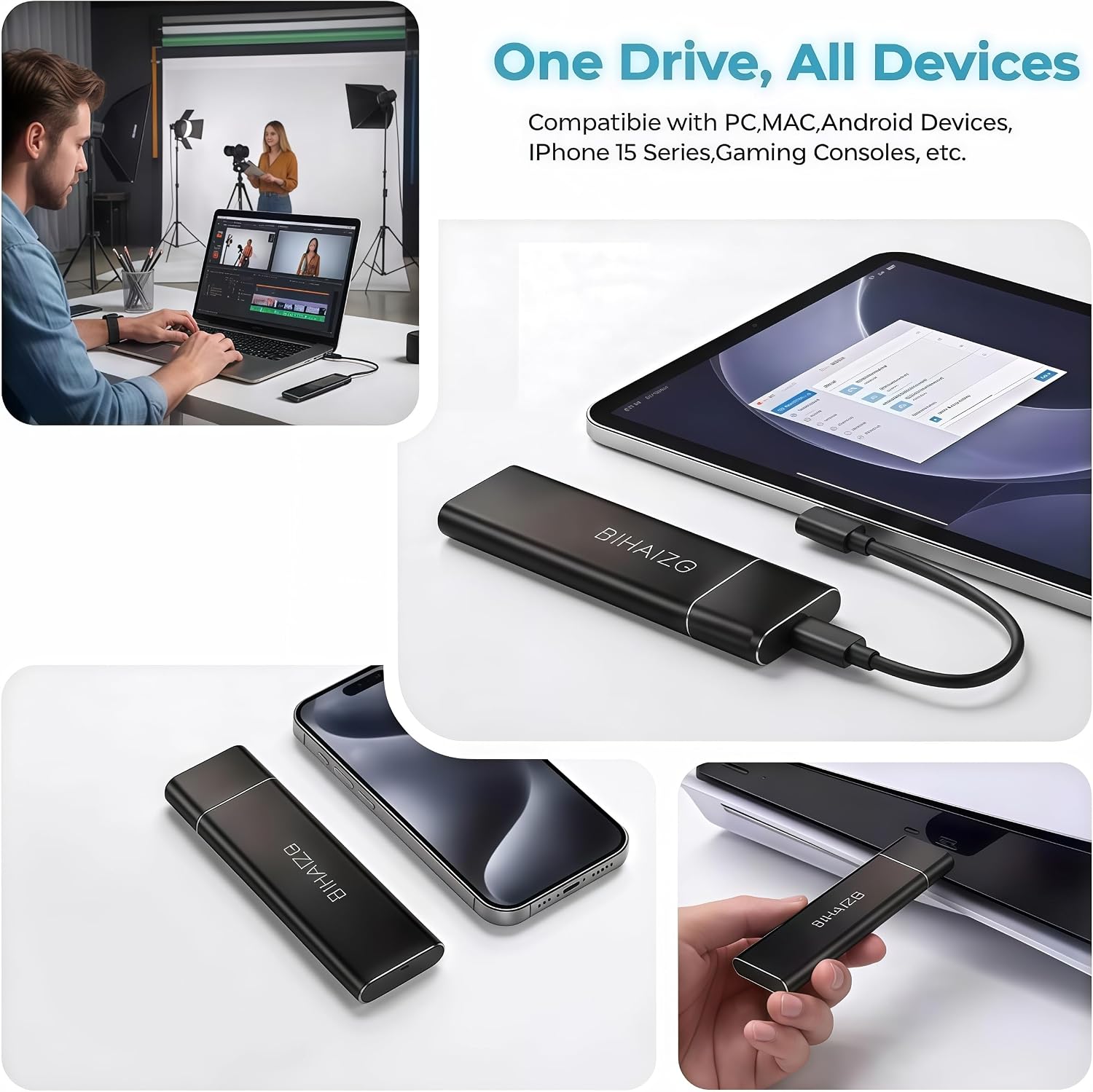 Portable 256GB Solid State SSD External Hard Drive Type-c USB 3.1, Up to 500MB/s USB Driver for Mac iPhone, PC, Android, Laptop, Smartphone,Business Trips and Meetings Person External SSD Storage 10 81IsNyLN2ML. AC SL1500