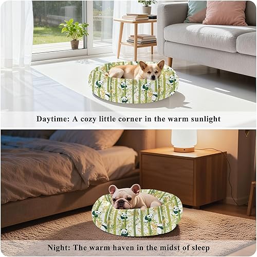 Miniatura 4 de KLL Green Panda Artistic Cartoon Anti-Slip Pet Cat Bed fluffier Cat Cave Bed for Extra Small Size Pets Sleeping Camas para mascotas Grandes