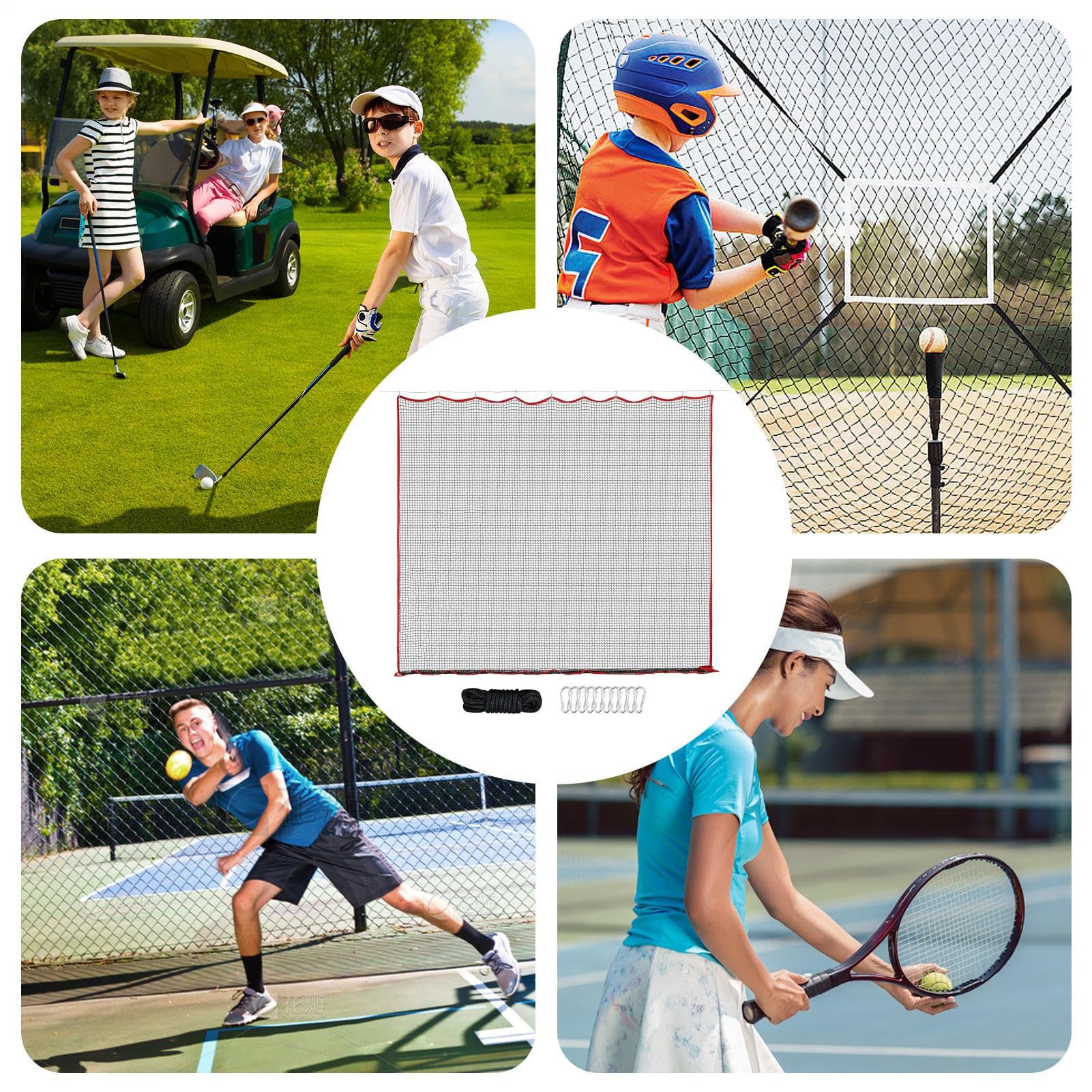 Siatka treningowa do baseballu, wytrzymała siatka treningowa, 3 x 3 m, duża siatka do rzucania na podwórko, stalowa rama, sprzęt treningowy do baseballu, softballu, golfa, piłki nożnej