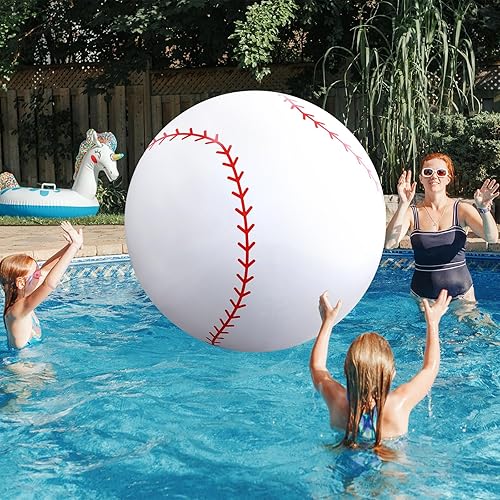 Miniatura 6 de Lewtemi Pelotas deportivas inflables gigantes grandes, pelota de playa, béisbol, fútbol, arcoíris, baloncesto, fútbol para deportes, fiesta de