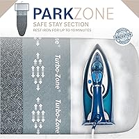 Vista 2 de Bartnelli Tabla de planchar de mesa Smart Hanger, diseñada y fabricada en Europa con la nueva tecnología EZ Glide Technolgy y Park Zone, calidad e