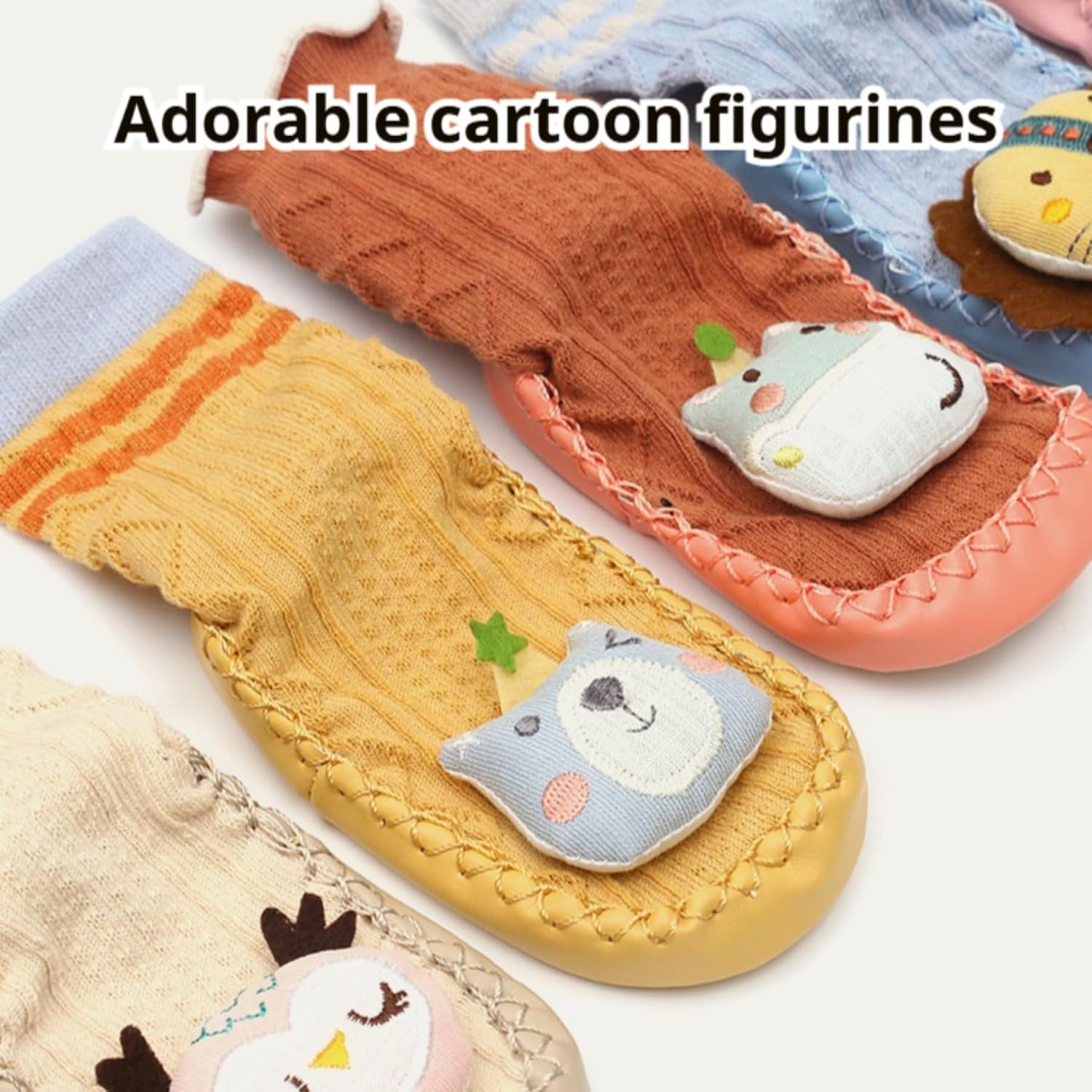 Baby Toddler Non-slip Sock Shoes Non-skid Cartoon Mesh Floor Slipper for Boys Girls First Walking 2 Pairs