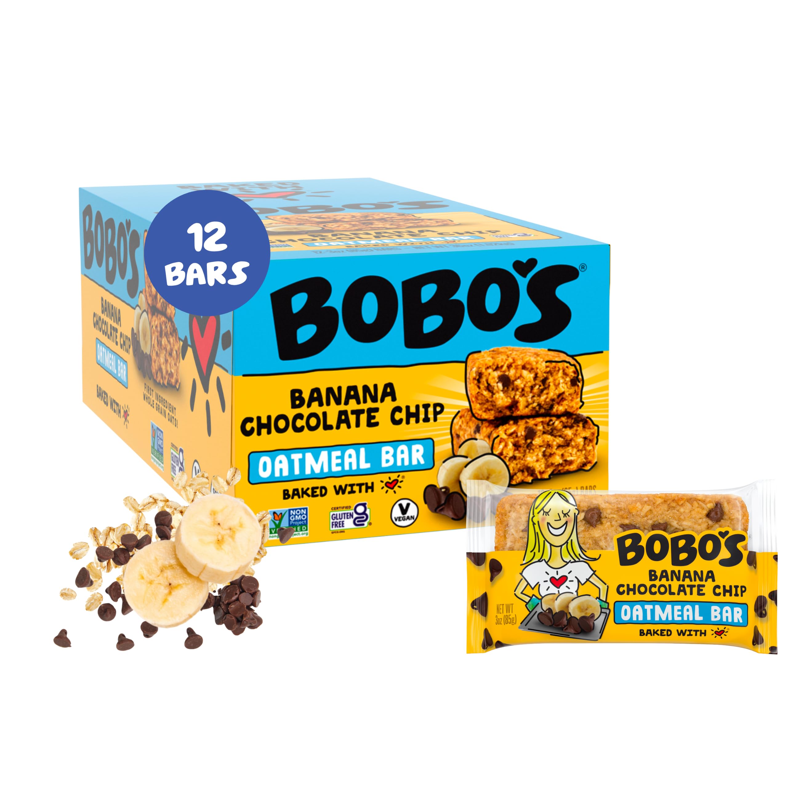 Bobo'S Oat Bars - All Natural - Banana - 3 Oz Bars - Case Of 12
