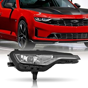 XIJIE For 2019-2024 Chevrolet Camaro SS, 1SS, 2SS, RS LED Headlight w/DRL Headlamp Assembly Passengers Right Side Black Housing Clear Lens RH 84756148