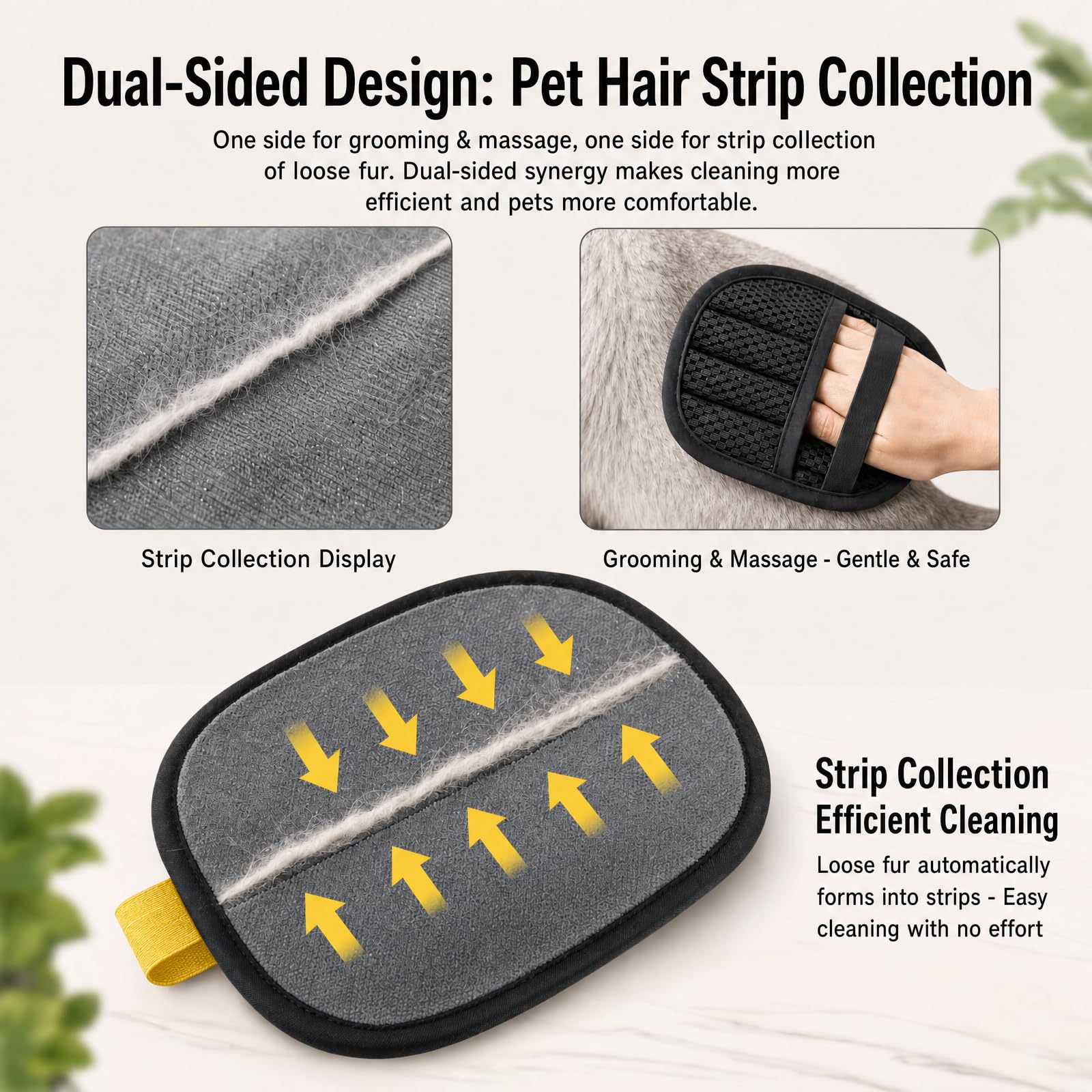 Mepham Tierhaarentferner Handschuh - Fellmagnet für Katzenhaare & Hundehaare, Doppelseitiger Haarentferner Tierhaare, Waschbar & Wiederverwendbar, Fusselhandschuh für Sofa, Kleidung & Auto