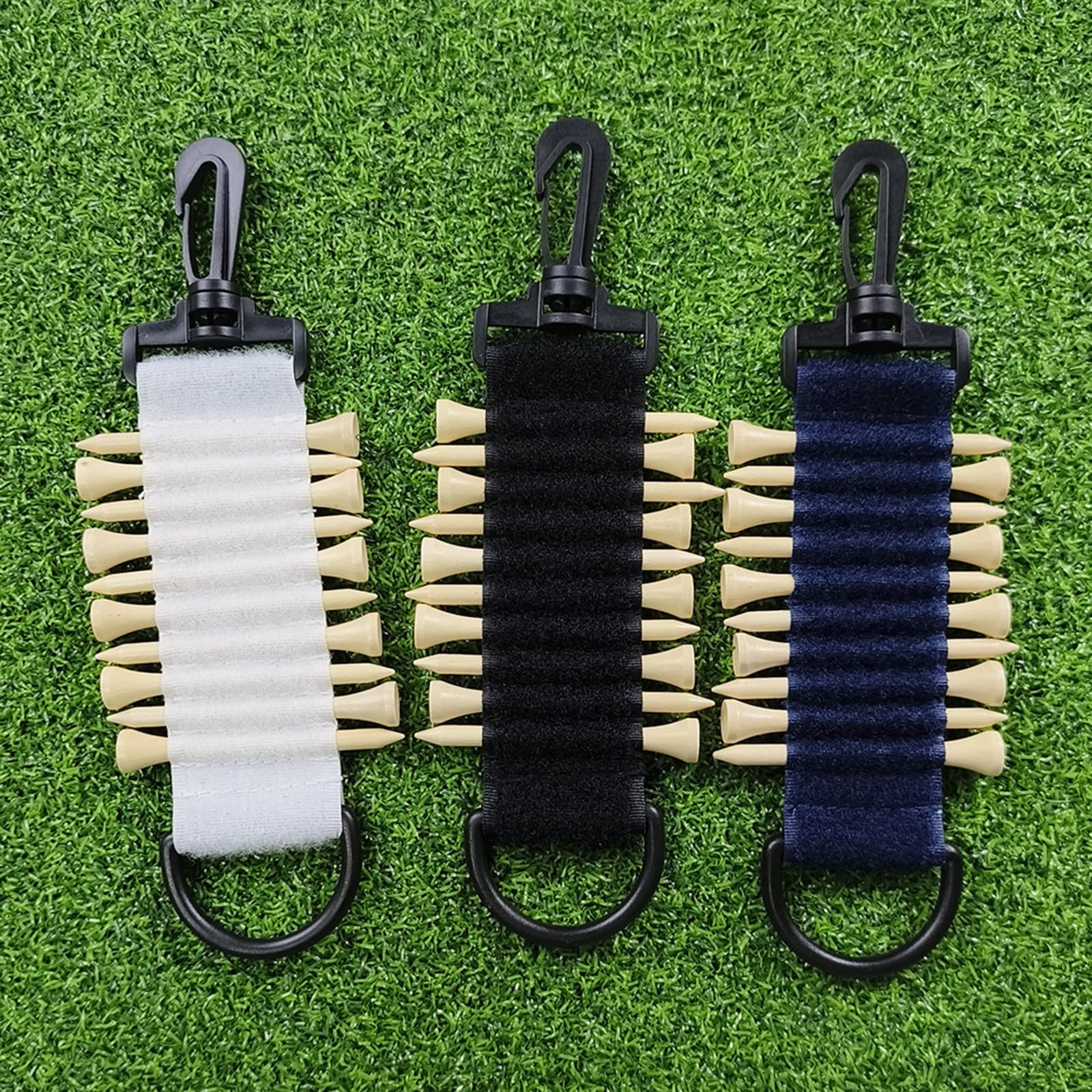 Support de tees de golf avec crochet porte-clés pour gants de golf autocollants, support de transport pour 10 tees de golf