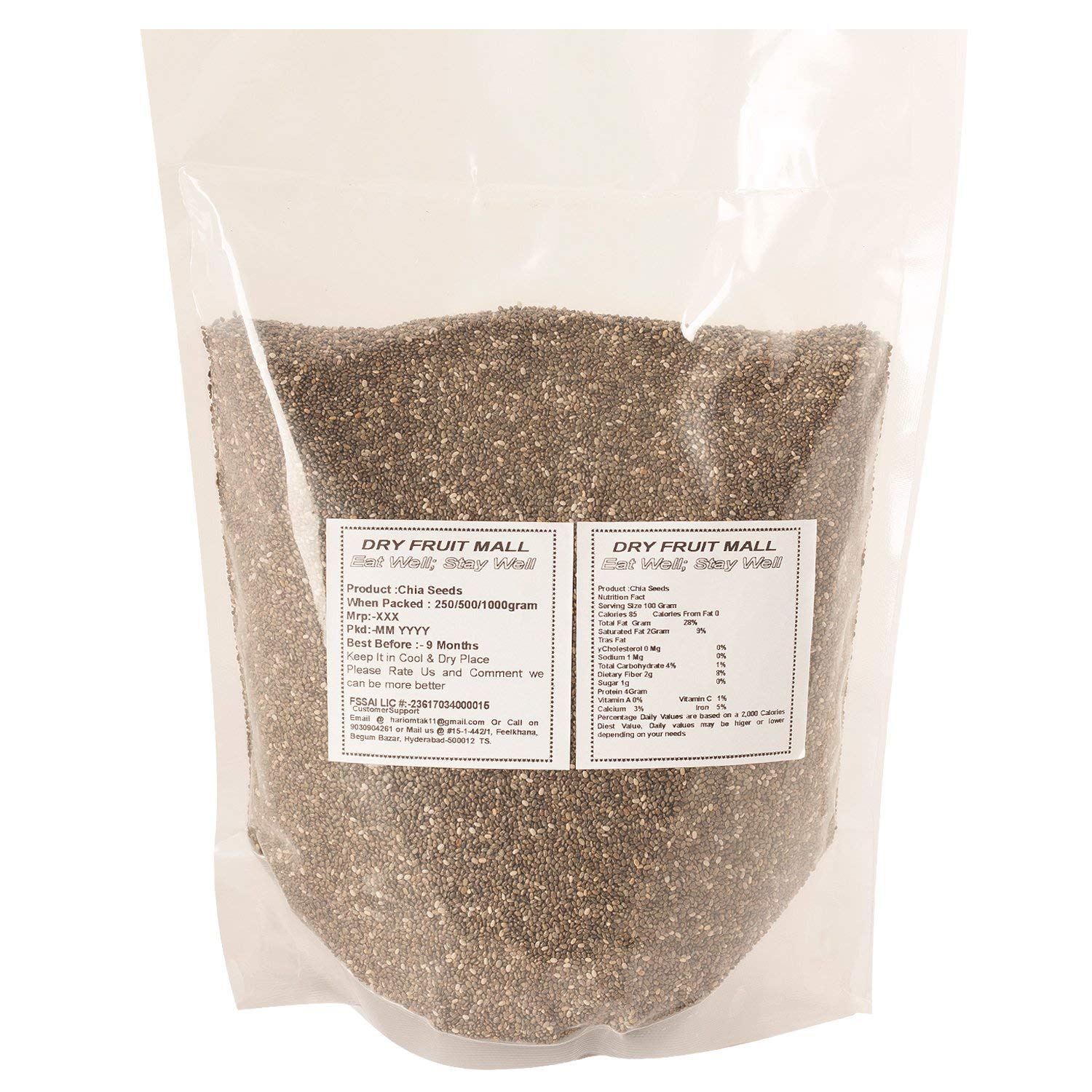 Sainik's Dry Fruit Mall Premium Organic Chia Seeds for Weight Management, Rich in Fiber 1 Kg 3