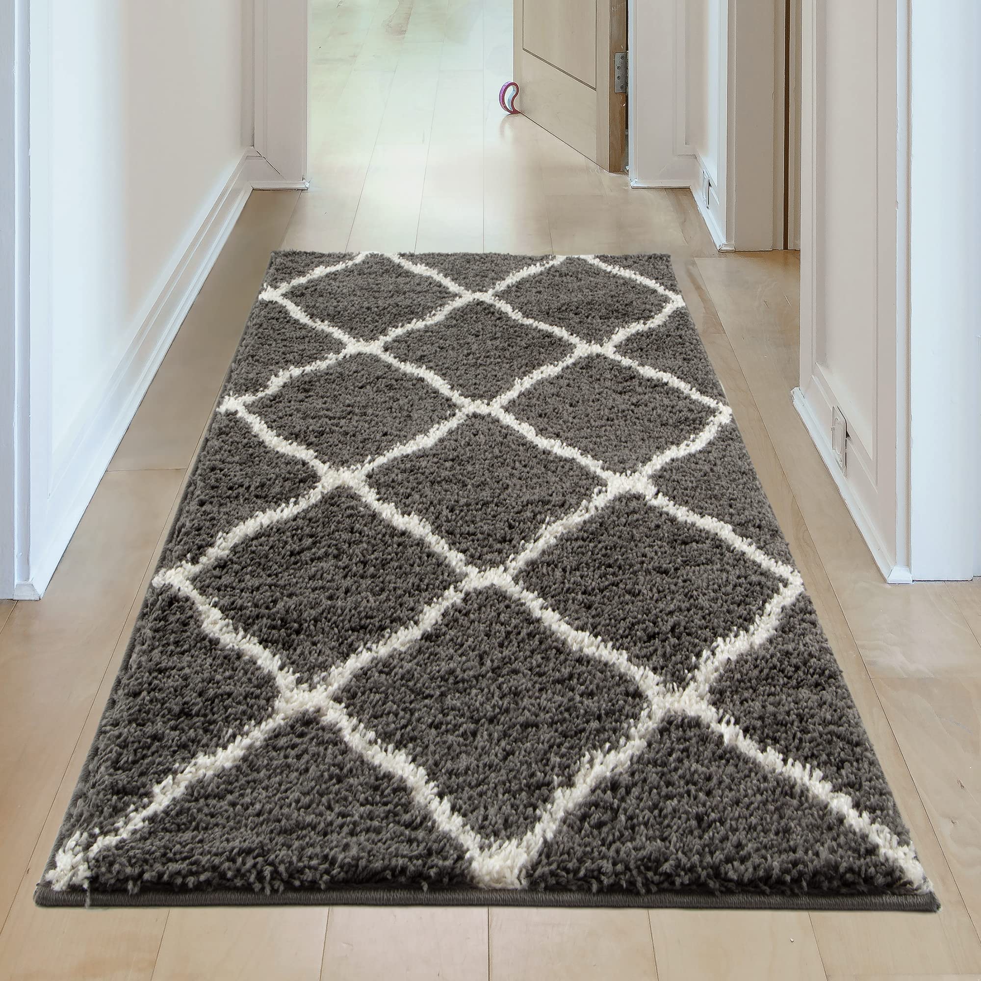THE RUGS Shaggy Rug, Modern Moroccan Design Rugs for Living Room Bedroom, Hallway, 3 cm Thick Area Rugs - Image 3