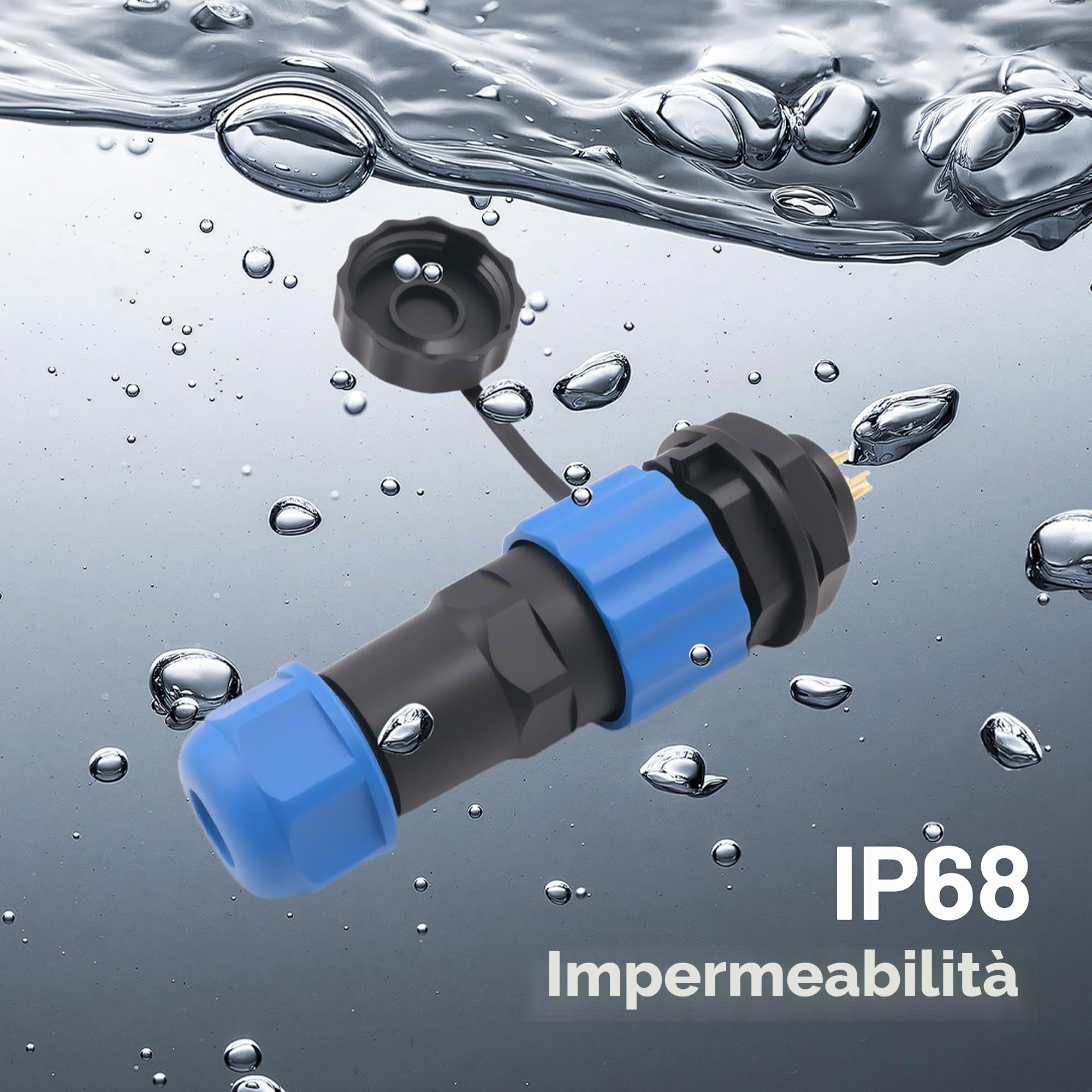 Elecbee Connettore di saldatura SP17 4 poli, IP68 connettore maschio spina e femmina presa 4 poli SP17 4 pin impermeabile cavo satellitare connettore utilizzato per lampade esterne 250V 5A