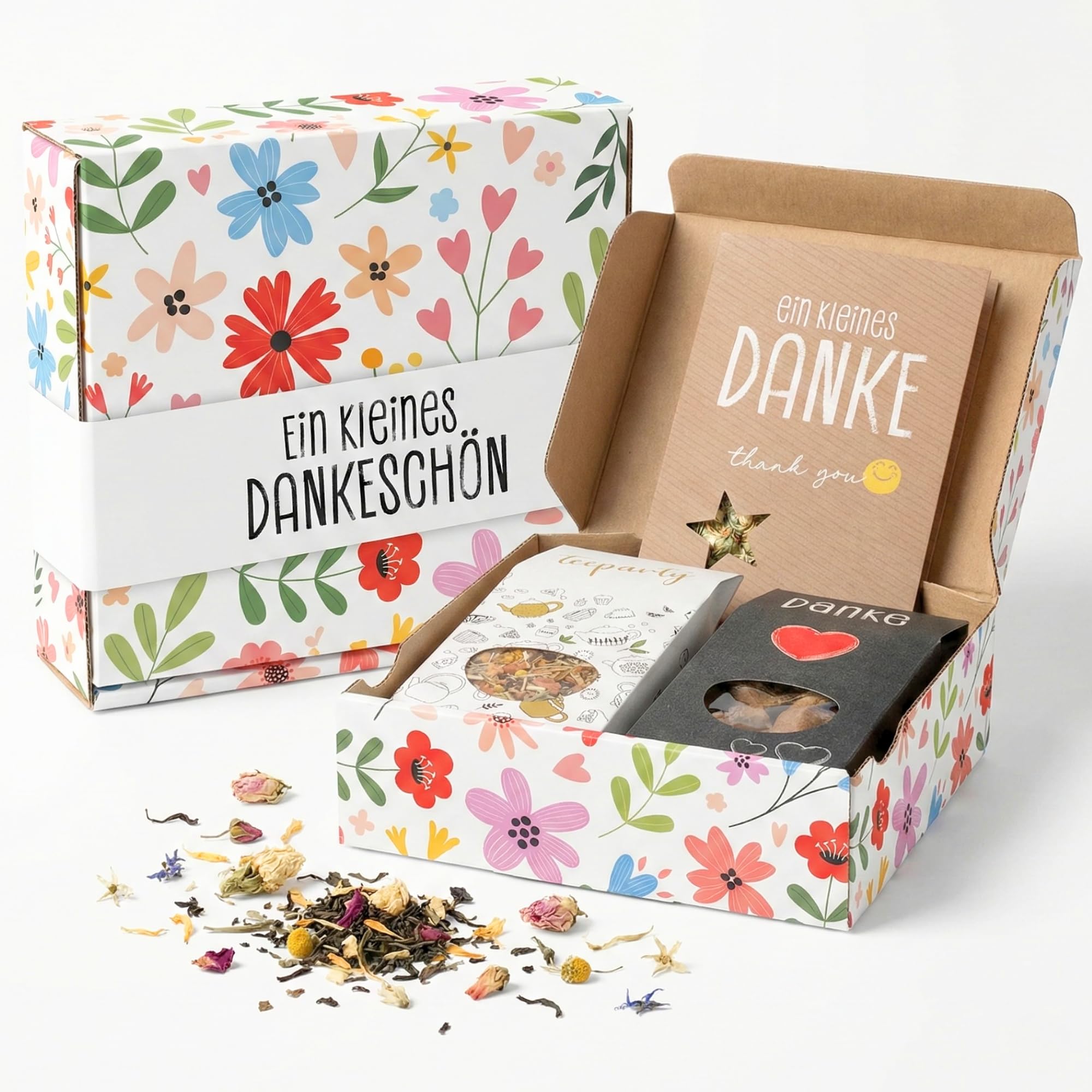 Dankeschön Geschenkset mit Tee, Schokolade & Gewürzsalz – Geschenkbox als kleine Aufmerksamkeit für Frauen & Männer, Danke Geschenk zum Dankesagen, Mitbringsel für Freundin, Mama & Kollegin