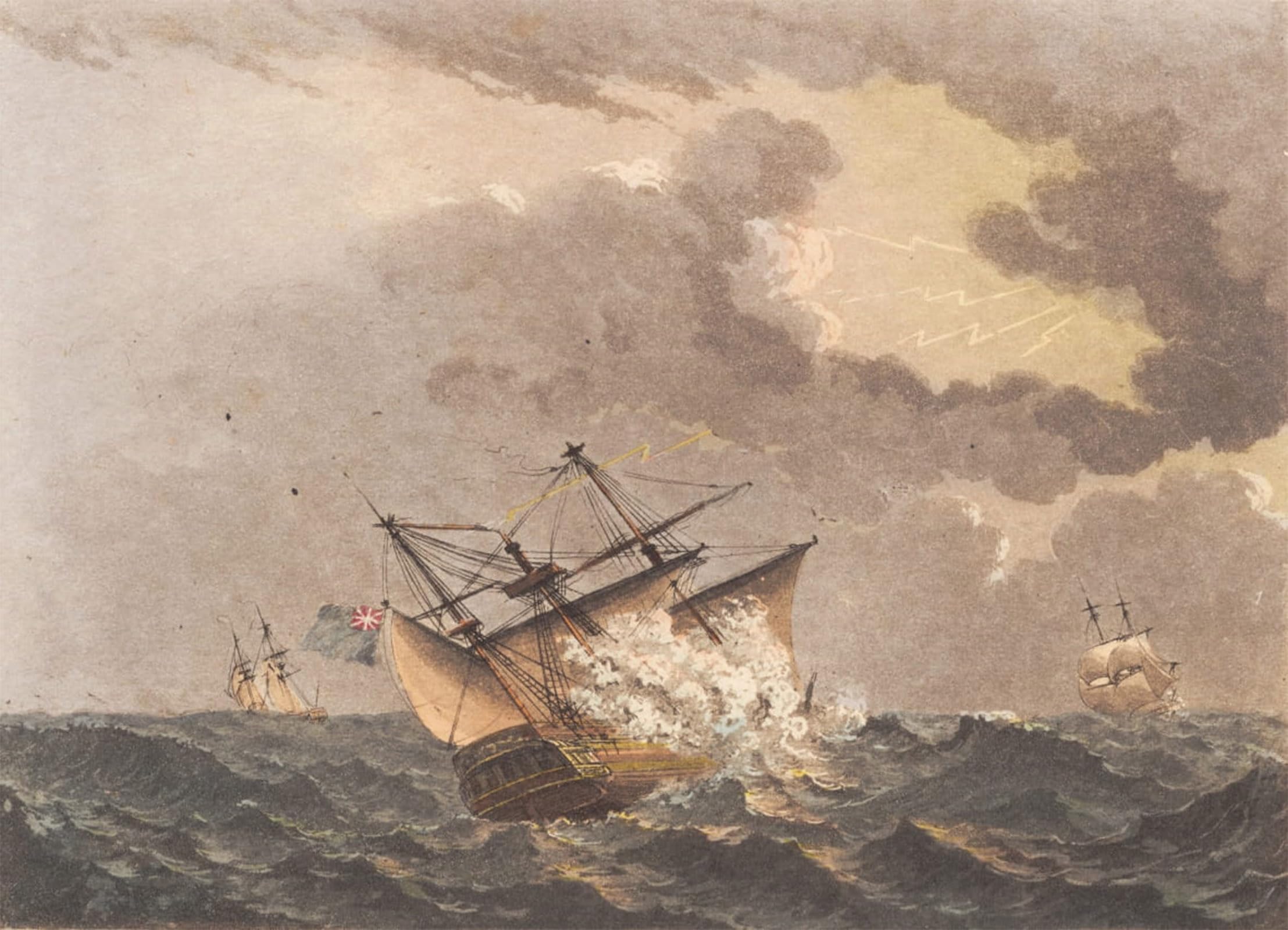 Artxlxxbn No Frame Famous Art Print Poster Vintage Wall Art An English Ship Struck By Niels Truslew Canvas Art Poster For Home Decor 60X90cm