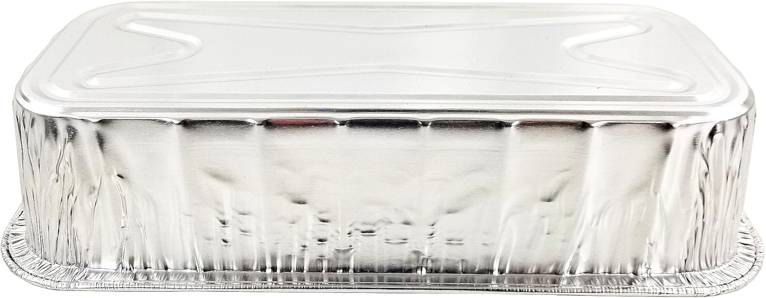 PACTOGO 11" x 5" All-Purpose Aluminum Foil BBQ Grease Drip Catching Pan - Compatible with Weber Grills (Pack of 30)