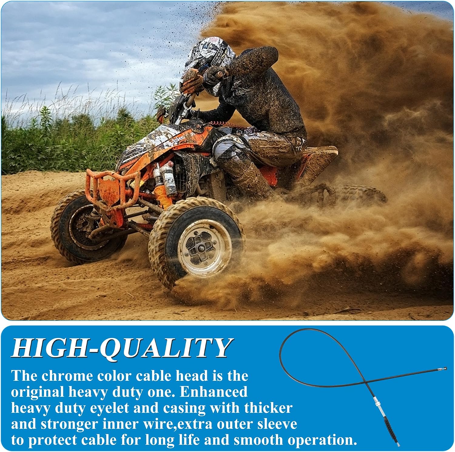 40.16" Clutch Cable with Adjuster Replacement for 125cc 150cc 200cc 250cc ATV 4 Wheeler Quad Dirt Pit Bike Dune Buggy Go Kart Taotao Baja SSR Off Road Motorbike Motocross