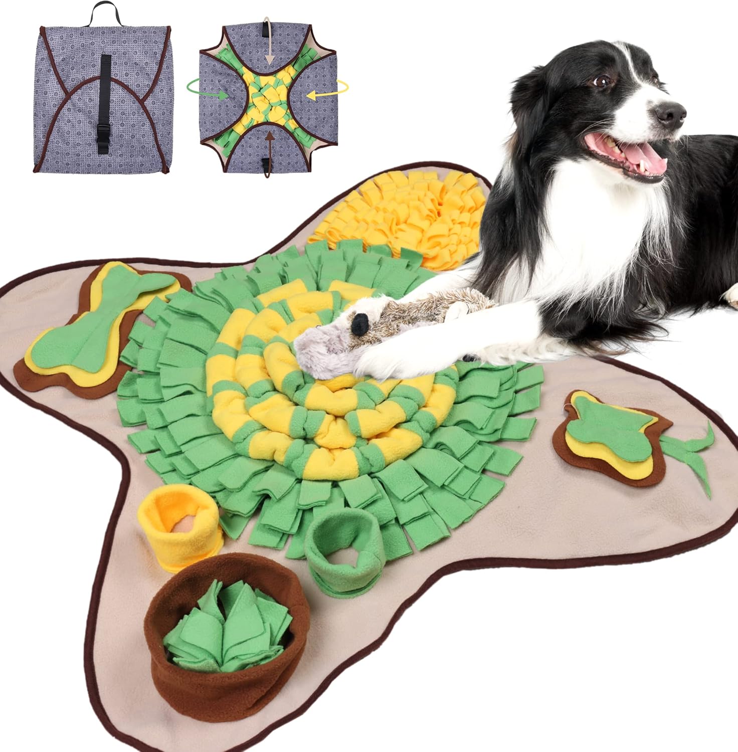 SAWYBISH Large Snuffle Mat for Dogs Foldable Dog Food Feeding Mat | Washable Sniff Mat for Dogs - Encourages Natural Foraging Skills and Stress Relief for Smell Training and Slow Eating