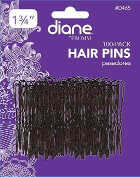Diane 1.75" Hair Pins, Black, 100 Pins per Card