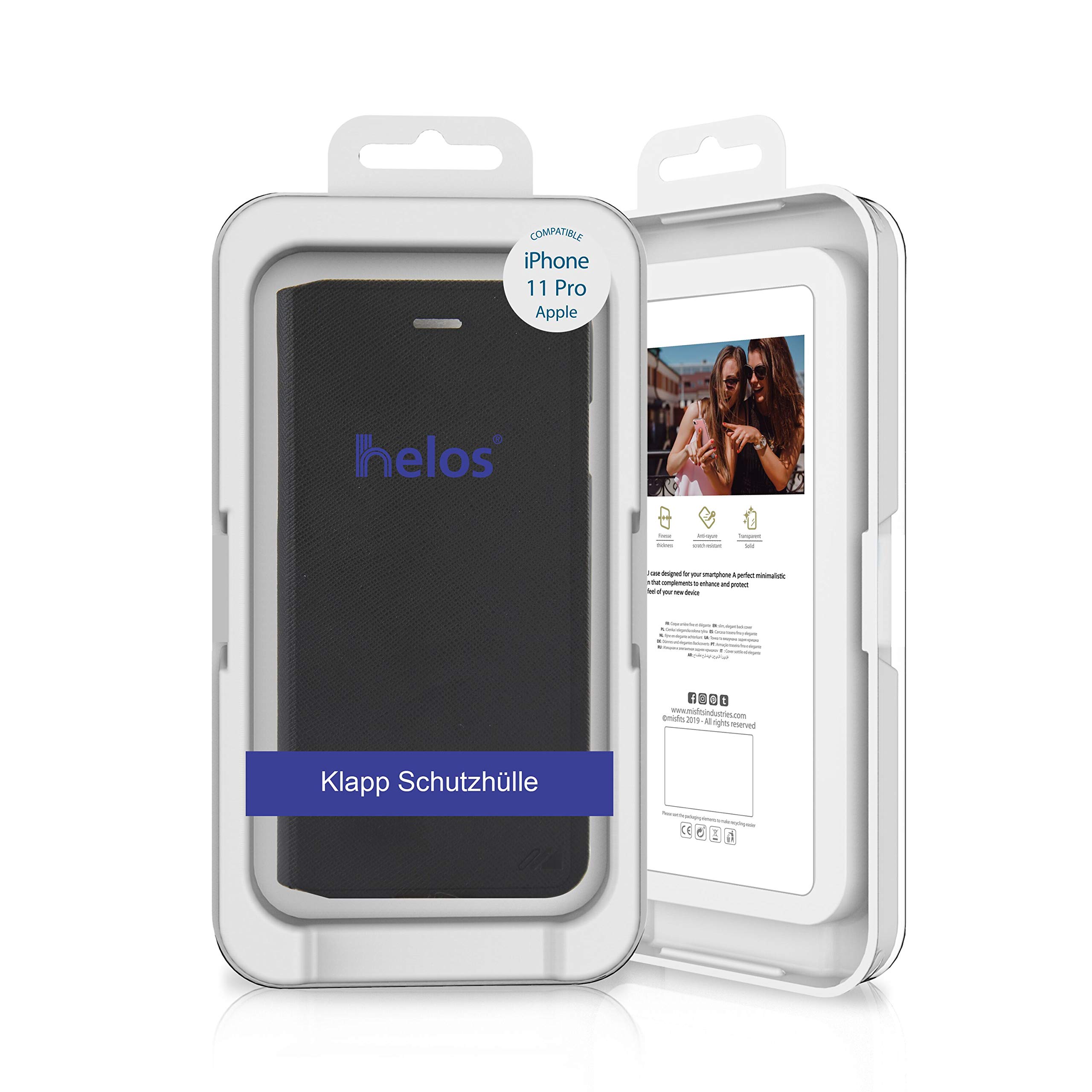 Helos Card Holder Folio Case for Apple iPhone 11 Pro Black